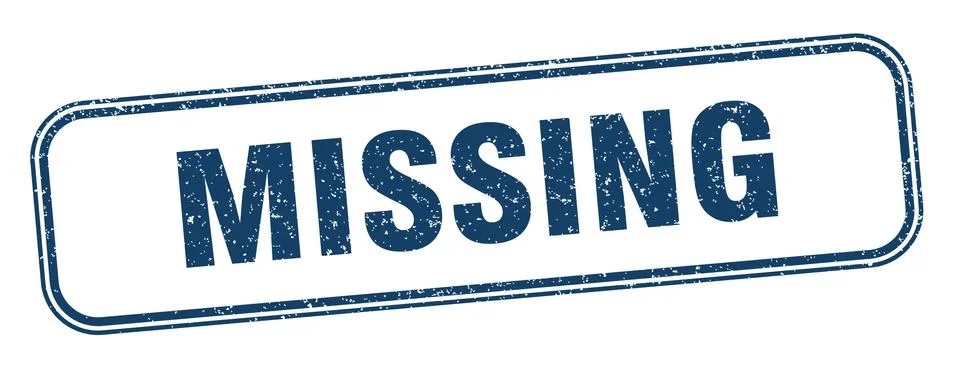 Missing stamp. missing square grunge sign. label Stock Illustration