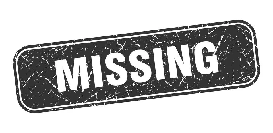 Missing stamp. missing square grungy black sign. Stock Illustration