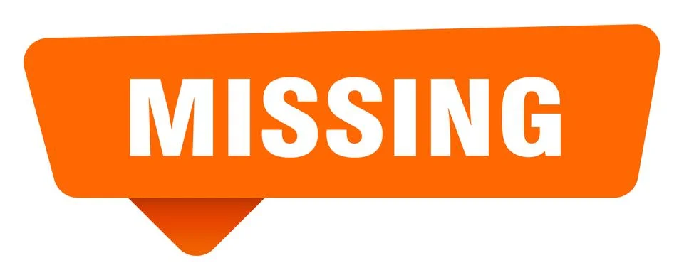 Missing sticker. missing orange sign isolated on transpatent background Stock Illustration