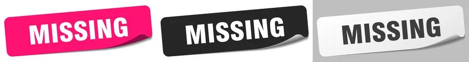 Missing sticker. missing sticker set on white background Stock Illustration