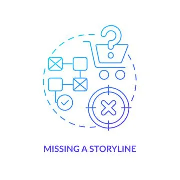 Missing storyline blue gradient concept icon イラスト素材