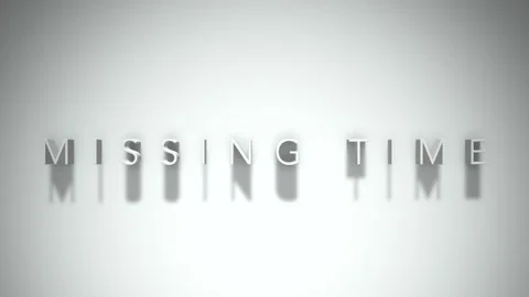 Missing time 3D title animation with shadows on a white background Stock-Footage 297905967
