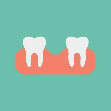 Missing tooth flat icon, dental and medicine, loose tooth vector graphics 스톡 일러스트