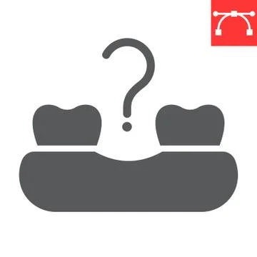 Missing tooth glyph icon, dental and stomatolgy, loose tooth sign vector イラスト素材