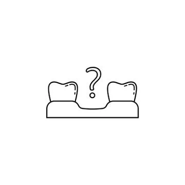 Missing tooth line icon Stock Illustration