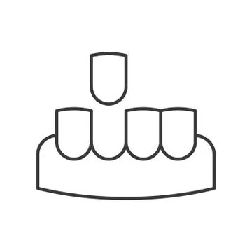 Missing tooth, simple outline icon dental care set イラスト素材