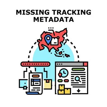 Missing tracking metadata for global parcel shipment Иллюстрация