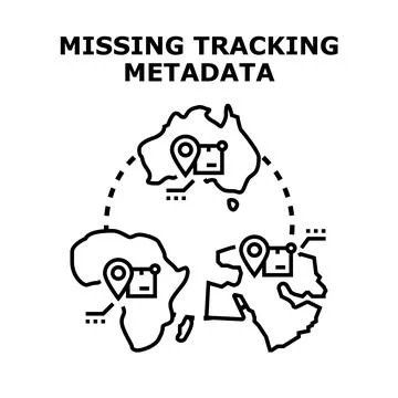 Missing tracking metadata for global shipping logistics Иллюстрация