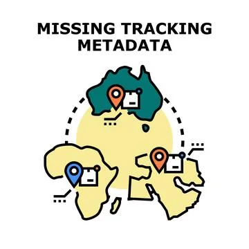 Missing tracking metadata for global shipping logistics Иллюстрация