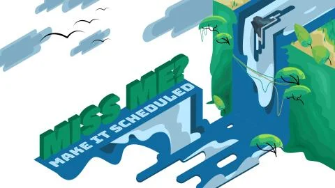 Missing Vacation - Waterfall Stock Illustration