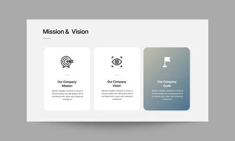 Mission and Vision Slide Presentation Templates Stock Illustration