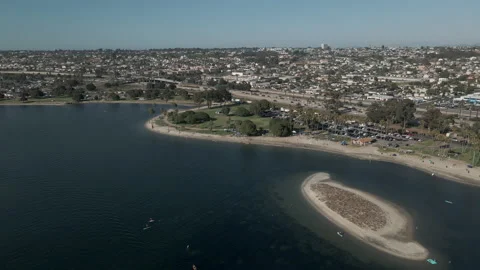 Mission Bay drone view San Diego Stock Footage 194469007