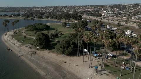 Mission Bay drone view San Diego Stock Footage 194469939