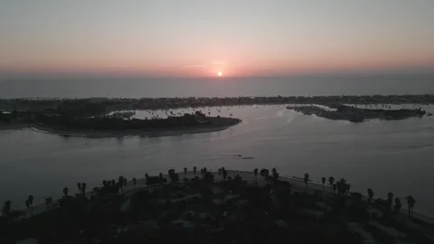 Mission Beach at Sunset Drone 4K Video stock 265947985