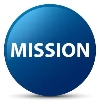 Mission blue round button Stock Illustration
