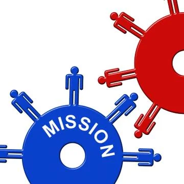 Mission Cogs Represents Aspirations Achievement And Vision Stock Illustration