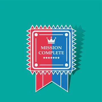 Mission Complete Badge Stock Illustration