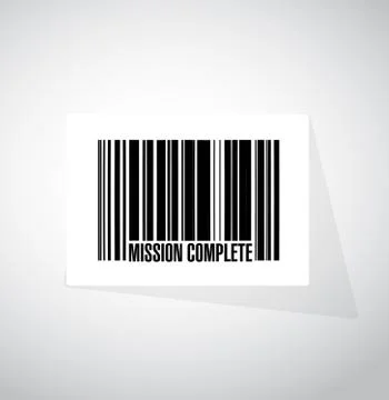 Mission complete barcode sign concept Stock Illustration