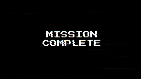 Mission Complete Glitch Text Animation with Digital Noise and Futuristic Ga.. Stock Footage 331513400