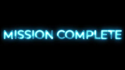 Mission Complete Neon Text Animation Stock Footage 318339199