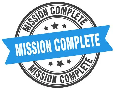 Mission complete stamp. mission complete label on transparent background. r.. Stock Illustration