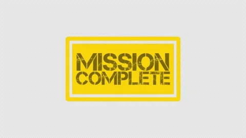 Mission complete yellow text animation Stock Footage 339255153