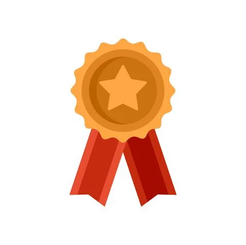 Mission completed emblem icon flat isolated vector Stock Illustration