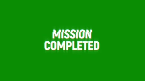 Mission completed text glitch screen effect looped animation title video game Vidéo 313020945