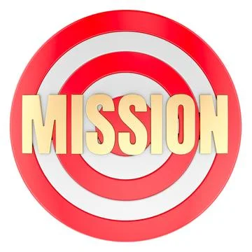 Mission concept with target. 3D rendering Stockillustratie