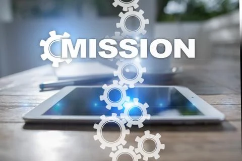 Mission concept on virtual screen. Stock-Fotos