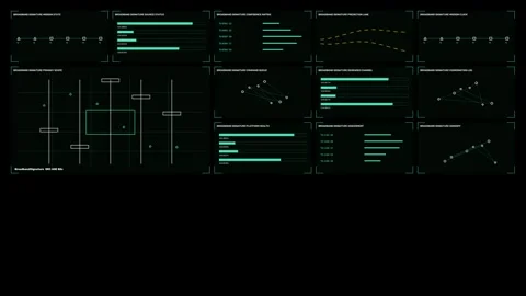 Mission Control Data HUD Seamless Loop Stock Footage 341865220