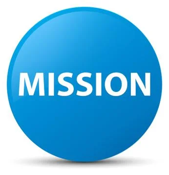Mission cyan blue round button Stock Illustration