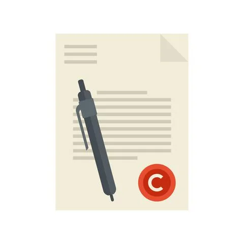 Mission document icon flat isolated vector Stock Illustration