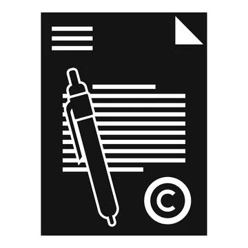 Mission document icon, simple style Illustrazione stock
