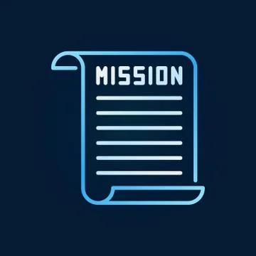 Mission document vector creative line icon or symbol Illustrazione stock