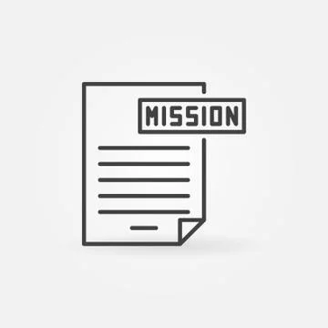 Mission document vector icon in outline style Illustrazione stock
