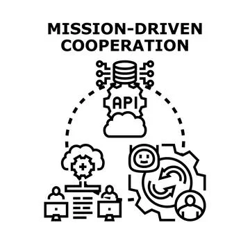 Mission driven cooperation in technology and business development Stock Illustration