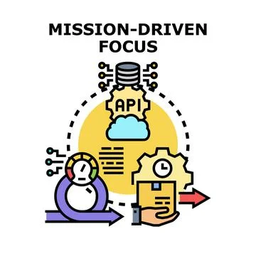 Mission driven focus on agile development and process optimization 스톡 일러스트
