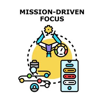 Mission driven focus concept illustrating strategic approach Stockillustratie