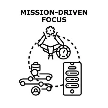 Mission driven focus concept illustrating strategic approach 库存插图