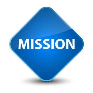 Mission elegant blue diamond button Stock Illustration