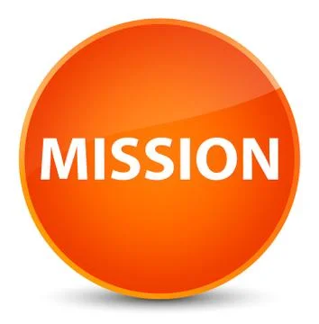 Mission elegant orange round button Stock Illustration