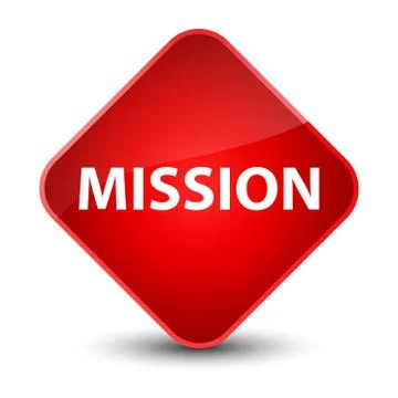 Mission elegant red diamond button Stock Illustration