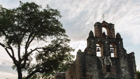 Mission Espada Timelapse Stock Footage 93611381
