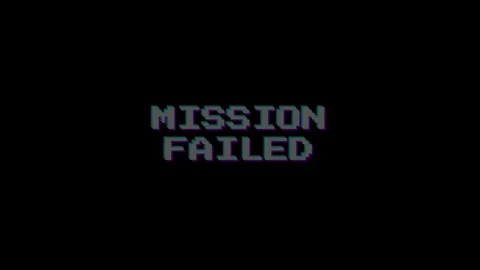 Mission failed pixel text with retro glitch effect 4K Stock Footage 340154085