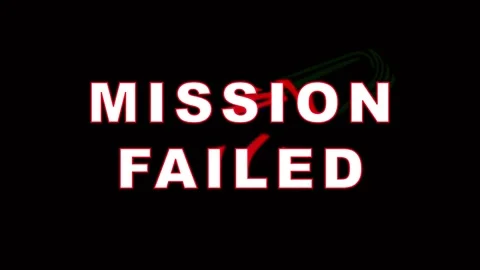 Mission Failed Text Animation With Red Streak Effect And Dark Background Ci.. Video stock 344037150
