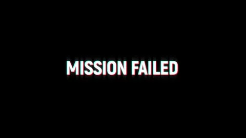 Mission failed text glitch screen effect looped animation title video game 스톡 동영상 313020947