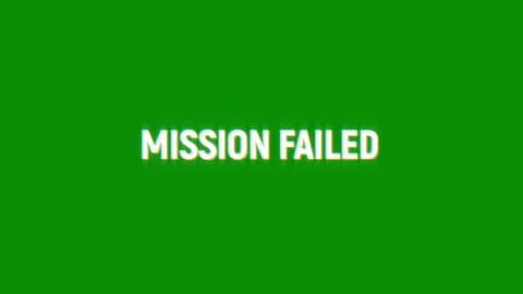 Mission failed text glitch screen effect looped animation title video game Stock Footage 313020948