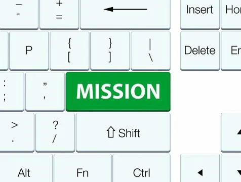 Mission green keyboard button Stock Illustration