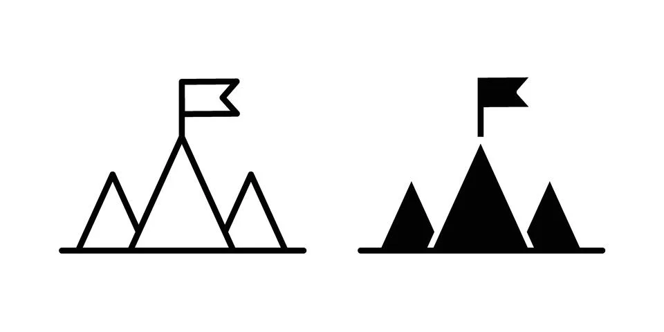 Mission icon bundle for website design projects Stock Illustration